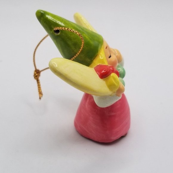 Vintage Christmas Ornament Fairy Gnome Ceramic Unieboek Gorham Danish 1979 Xmas - Picture 5 of 11